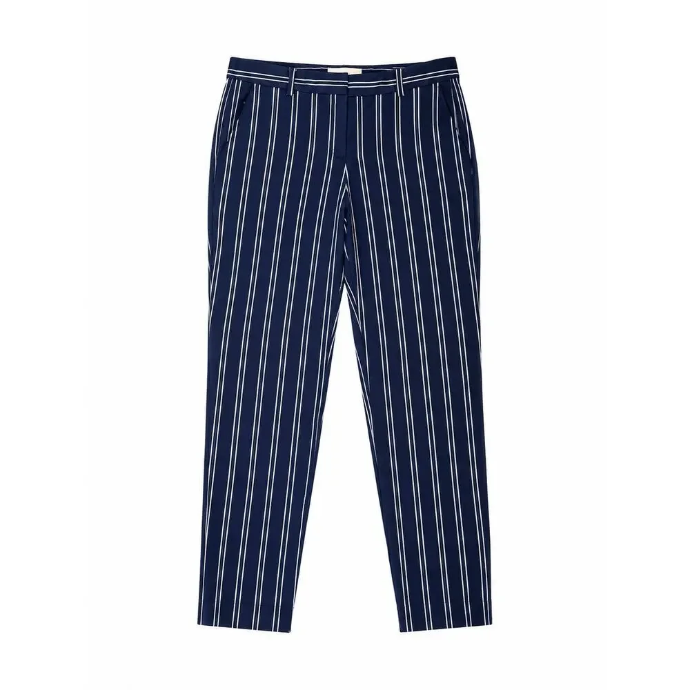 Michael Kors Navy and White Pinstripe Pant